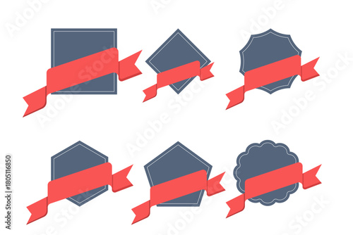 Collection of vintage label and badge shapes, presented as vector templates for patches, insignia, overlays, and classic design elements.