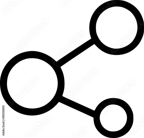An outline icon representing connection, sharing, networking, digital communication, and distributed data structures.