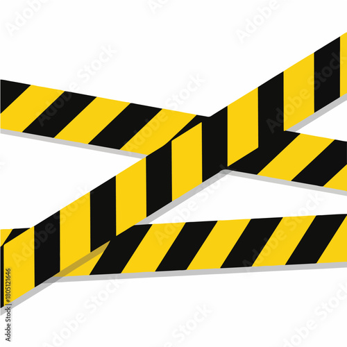 Yellow and Black Caution Tape Vector Background