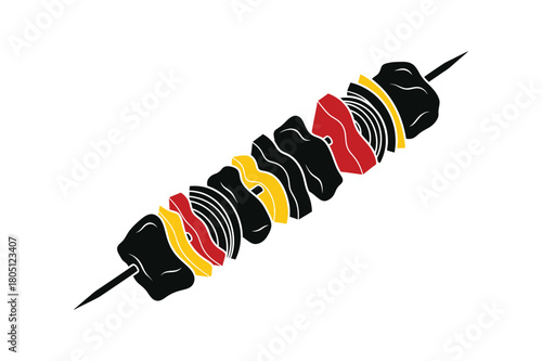 A minimal illustration vector of a kebab skewer