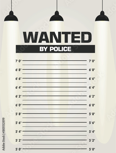 Wanted by police wall. vector