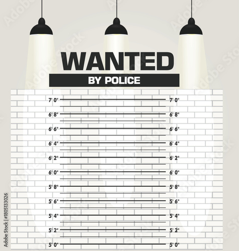 Wanted by police wall. vector