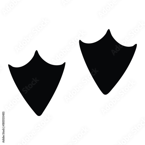 Minimal Black Duck Footprint Silhouettes On Clean White Background Surface