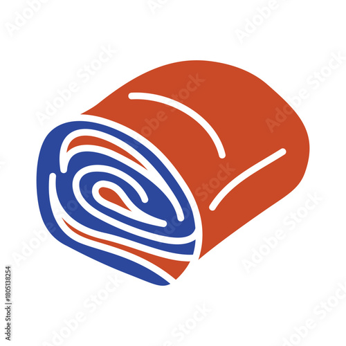 Rolled Pancetta Meat Glyph Vector Icon