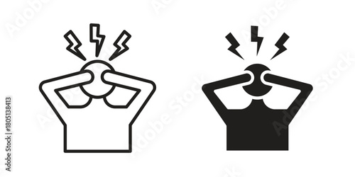 Anxiety or stress icon concept vector illustration. logotype icon designs