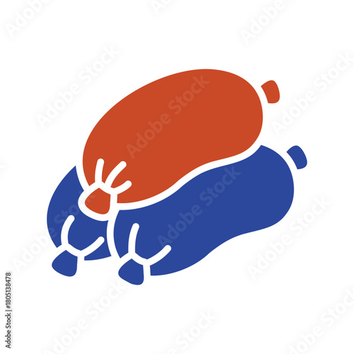Bratwurst Sausages Glyph Vector Icon