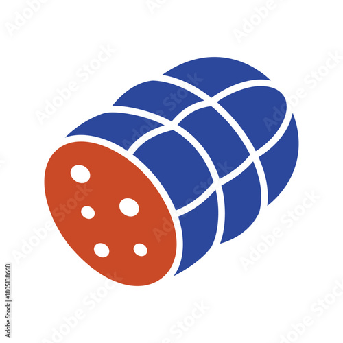 Boiled Sausage Meat Glyph Vector Icon