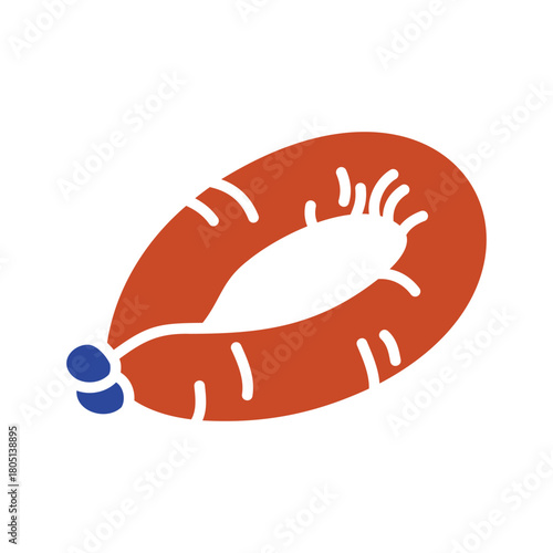Smoked Ring Sausage Glyph Vector Icon