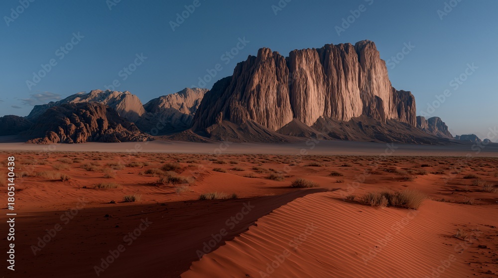 Naklejka premium Red Sands Desert landscape created with Generative AI Technology, ai, generative