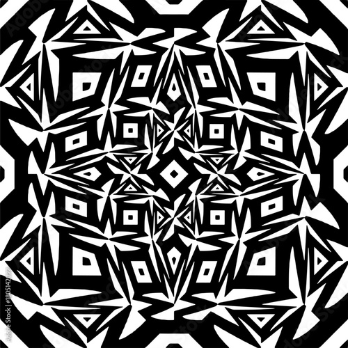  Abstract texture for fabric print, clotht,card, table cloth,tapestry, furniture, banner, cover, invitation, decoration, wrapping.Seamless repeating pattern. Black and white color.