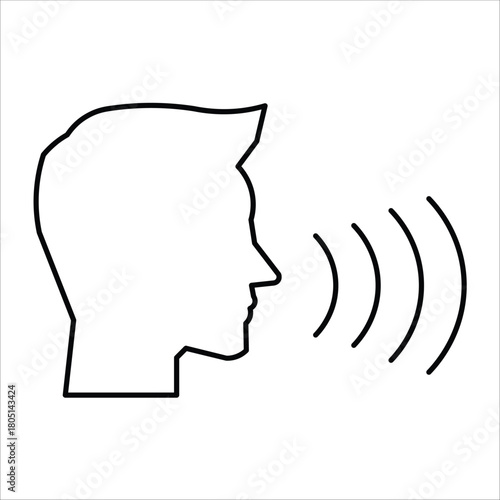 speaking icons. simple line vector