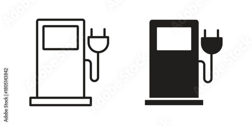 Charging station icon concept vector illustration. logotype icon designs