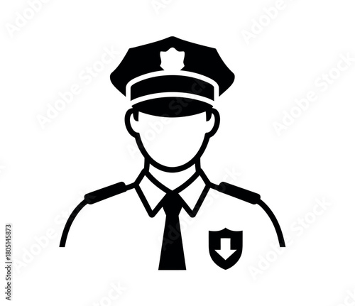 An illustration of a police officer in uniform, representing law enforcement and public safety.