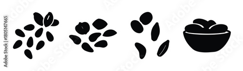 Diverse seed and grain icons on a clean white background.