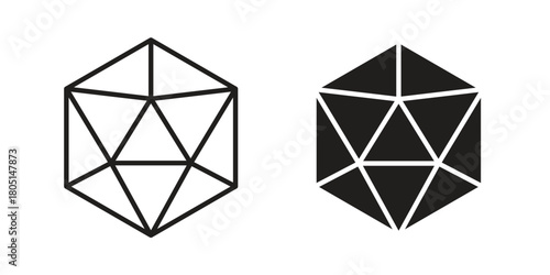 Dice d20 icon concept vector illustration. logotype icon designs