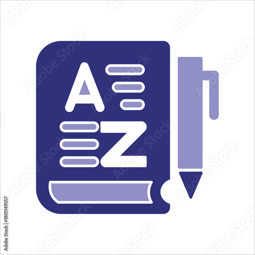 vocabulary icons. simple colored vector