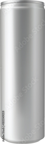 Aluminum drink can, vector realistic tall metallic tin can drink beer, soda, water, juice package, container mock up
