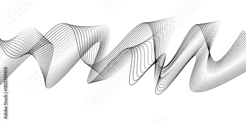 Elegant black and white abstract wave vector design for leather high heel shoe fashion illustration