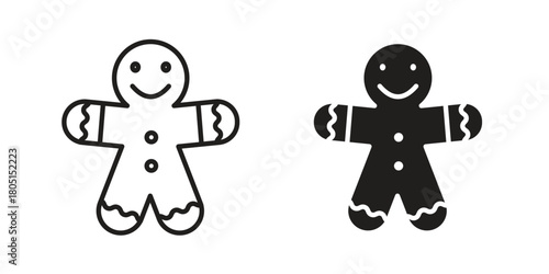 Gingerbread man icon concept vector illustration. logotype icon designs