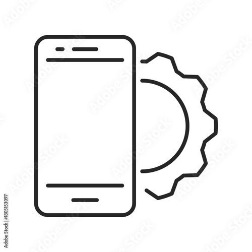 smartphone setting web line icon