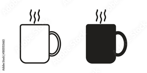 Hot coffee Mug icon concept vector illustration. logotype icon designs