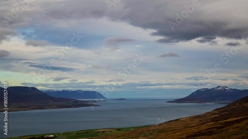 Landscape around Akureyri in the north of Iceland - time lapse