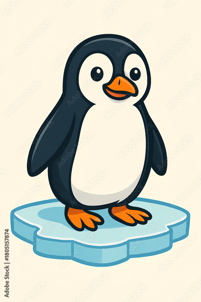 Obraz premium penguin with ice cream