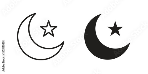 Moon stars icon concept vector illustration. logotype icon designs