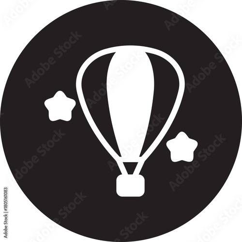 hot air balloon glyph icon