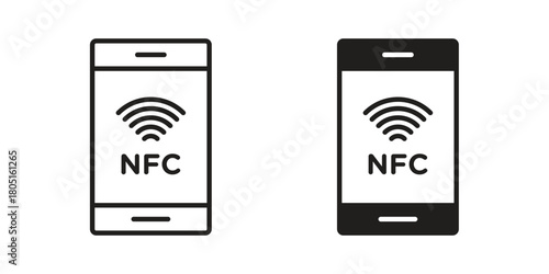 NFC communication icon concept vector illustration. logotype icon designs