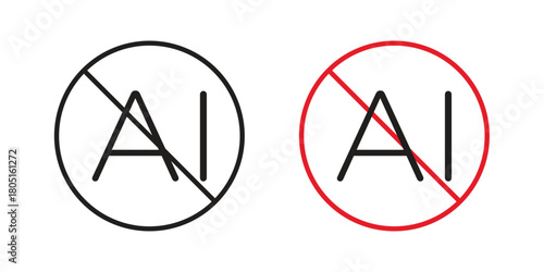 No ai sign icon concept vector illustration. logotype icon designs