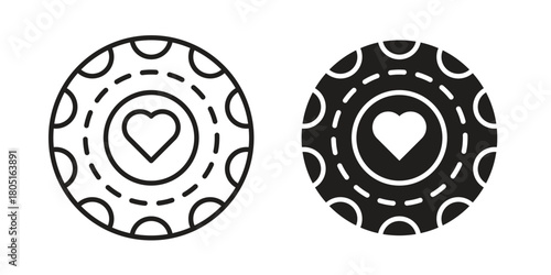 Poker chip icon concept vector illustration. logotype icon designs