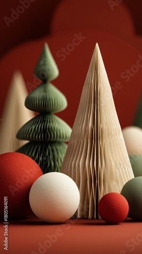 Colorful Paper Decorations Create a Festive Display for the Holiday Season
