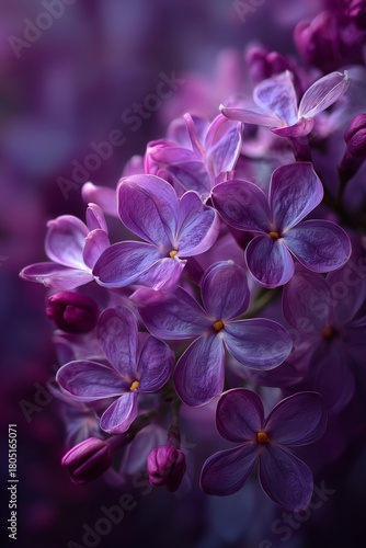 Beautiful Lilac Flowers Blooming in Spring With Soft Purple Hues and Delicate...