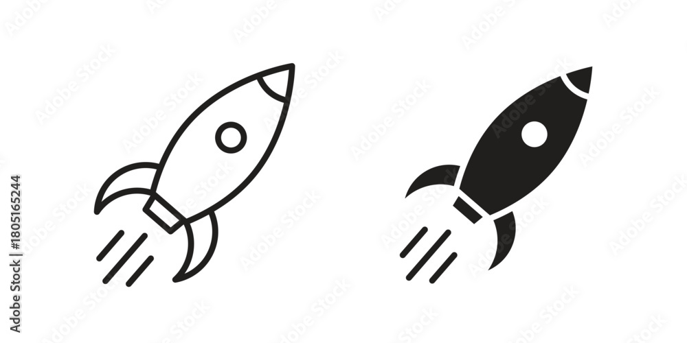 Obraz premium Rocket launch icon concept vector illustration. logotype icon designs