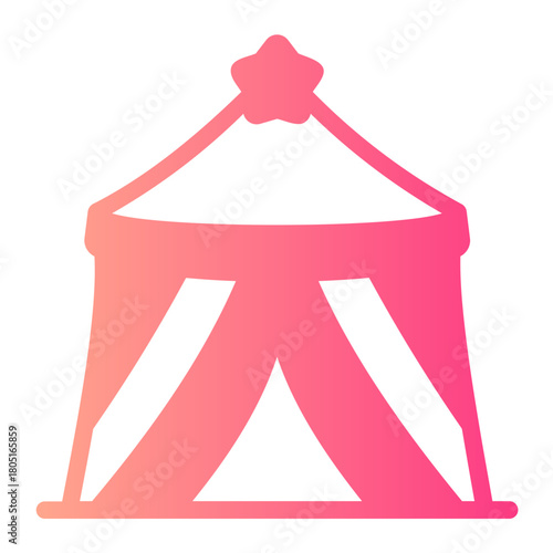 circus tent gradient icon
