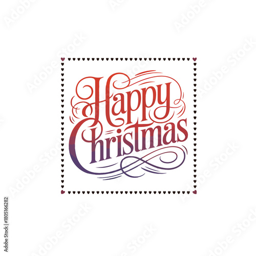 Classic Holiday Card Design with Chritsmas Greetings and Holly Ornaments

