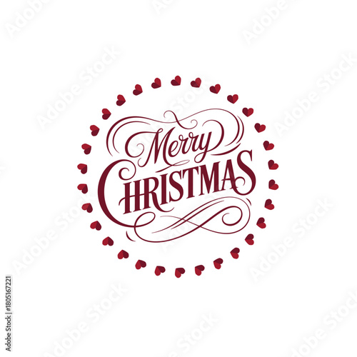 Classic Holiday Card Design with Chritsmas Greetings and Holly Ornaments

