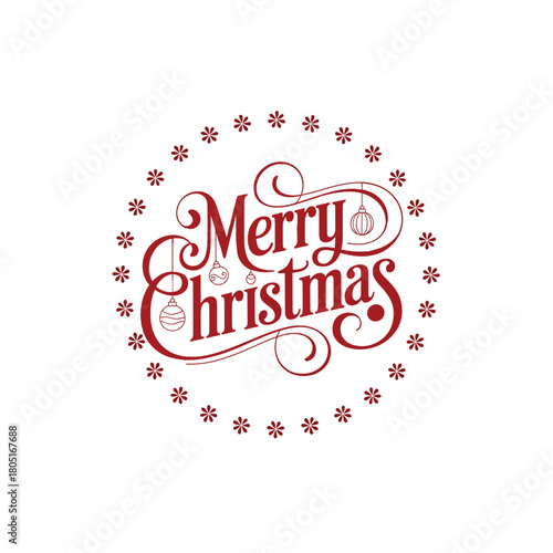 Classic Holiday Card Design with Chritsmas Greetings and Holly Ornaments

