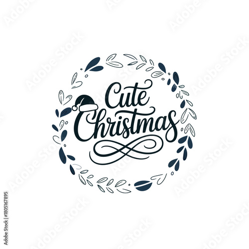 Classic Holiday Card Design with Chritsmas Greetings and Holly Ornaments

