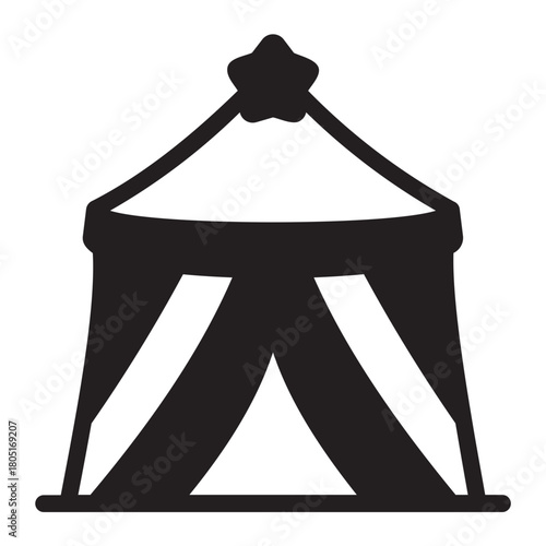 circus tent glyph icon