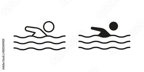 Swimmer icon concept vector illustration. logotype icon designs