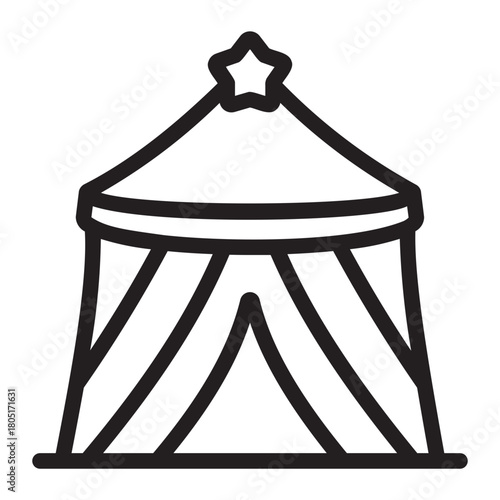 circus tent line icon