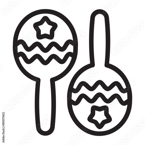 maracas line icon
