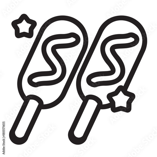 corn dog line icon