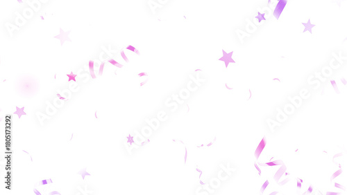 Sparkling abstract purple and pink star shapes floating and shimmering on a dark background isolated on transparent background