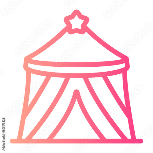 circus tent gradient icon