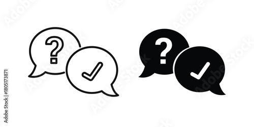 Comment question vector illustration icon set. flat and stroke style Collection. vectors graphic designs.