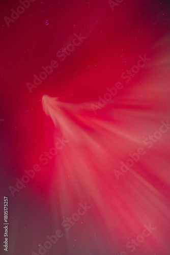 Pink and red Aurora Borealis in night sky, Wisconsin, United States