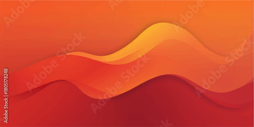 Abstract red vector background illustration featuring a vibrant curve line pattern and orange waves, perfect for a web banner or stylish card design